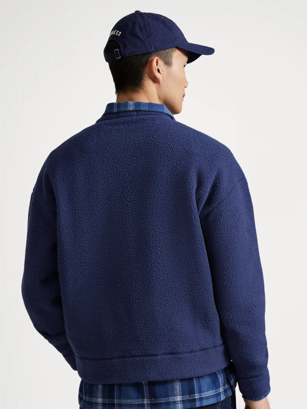 RALPH LAUREN Relaxed Fit Pile Fleece Sweatshirt Navy