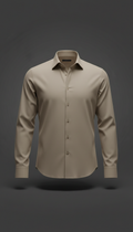 Stone Taupe Cotton Dress Shirt