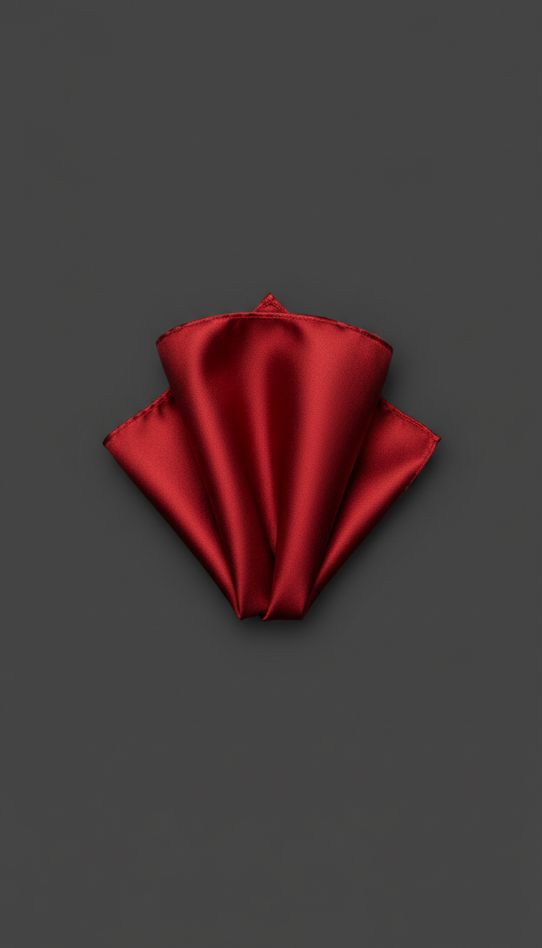 Signal Red Silk Pocket Square