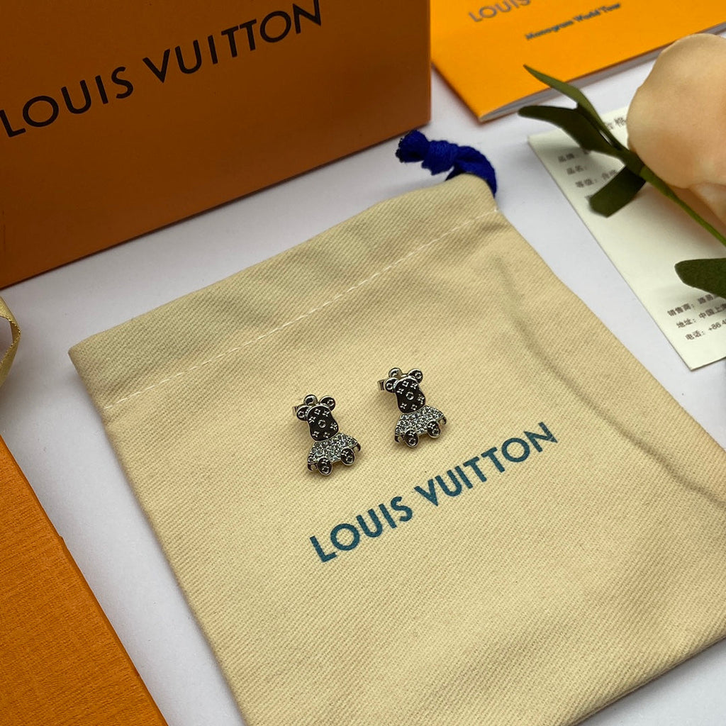 18K Louis Vuitton Bear Earrings