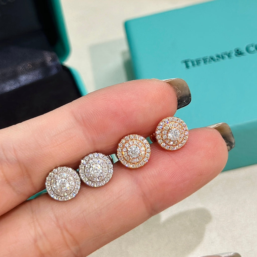 18K Tiffany Soleste Diamonds Rose Gold Earrings